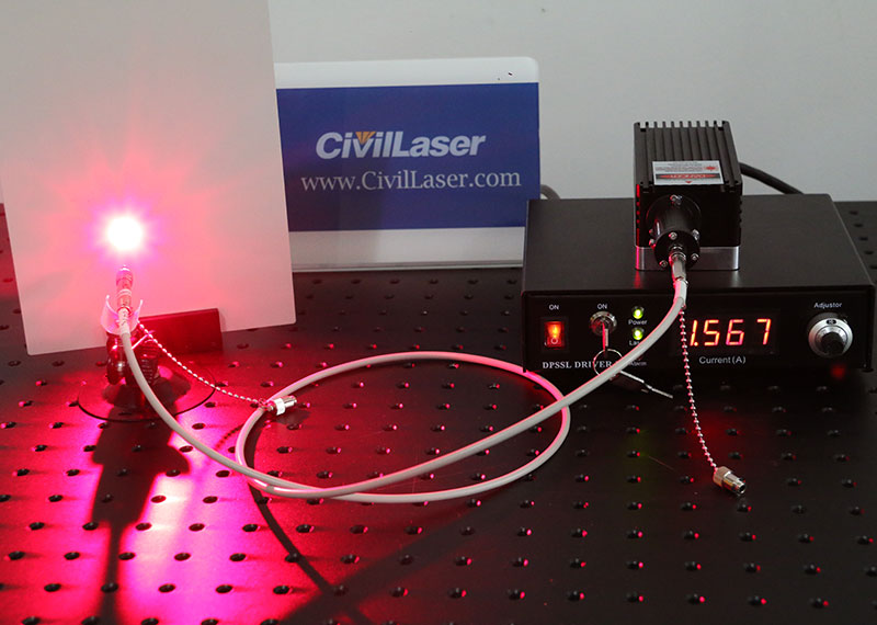 671nm 1200mW Rojo Fiber coupled Láser DPSS Alto Voltaje Diode Pumped Laser